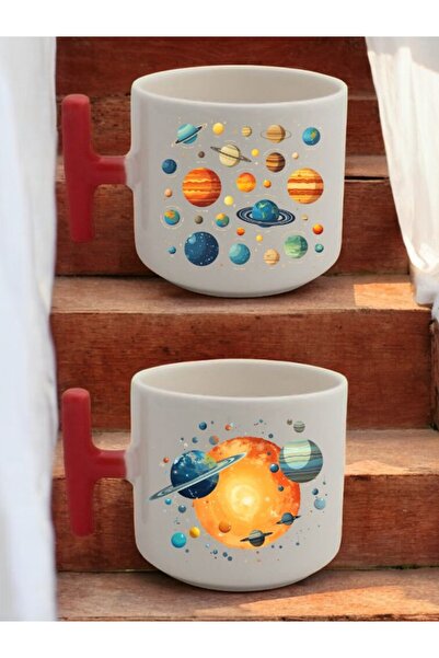 lili hediyelik Evren 2-Piece Latte Cup Set - Birthday Gift, Gift for Lover, Gift for Mother, Gift for Father