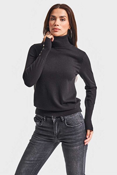 it's basic Kadın Yumuşak İnce Triko Kumaş Balıkçı Yaka Triko Kazak