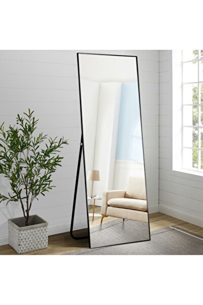 NZONE STORE Modern Black Metal Frame Full Length Rectangular Floor Mirror 160*50cm