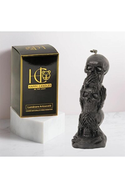 Happy Candles Lumanare din ceara de albine, Totem de Cranii, Halloween