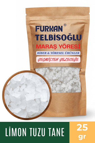 Furkan Telbisoğlu Maraş Yöresi Limon Tuzu Tane - (Yüksek Kalibre, İri Taneli, Yeni Mahsül) 25GR
