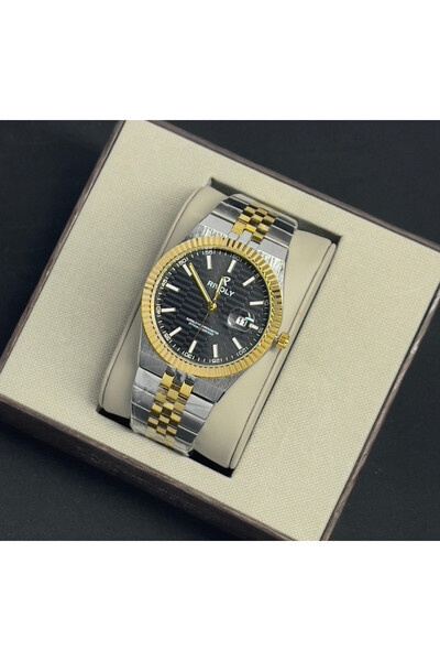 Rivoly ساعة يد للرجال من الستانلس بتصميم عصري مقاوم للماء، ساعة يد كلاسيكية ف...