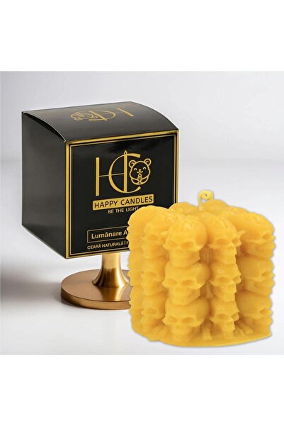 Happy Candles Beeswax candle, SkullBox, Halloween