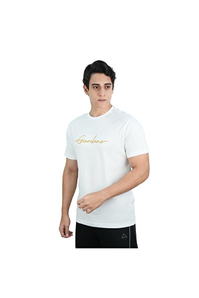 Giordano Men's Slim Fit Cotton Signature Print Tee