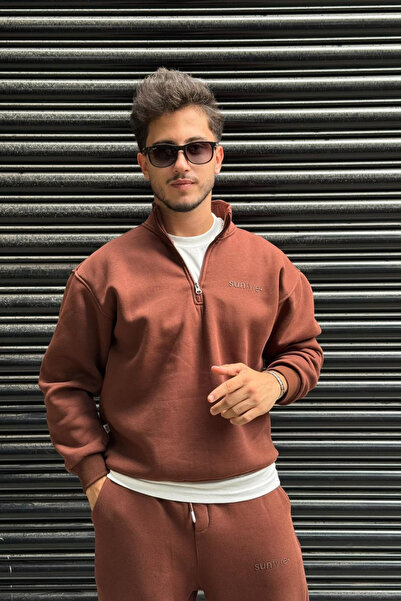 thesunfyre МЪЖКИ комплект с 3-слойна блуза с яка и панталони с цип и детайли от стъкло