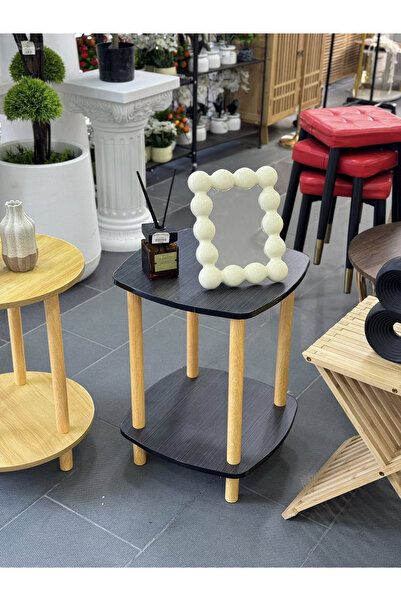 Arma Simple Modern Black 2-Tier Coffee Table with Waterproof Top CO-101