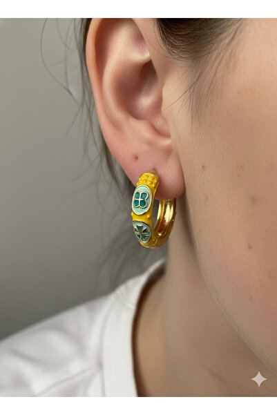 selfquality Paslanmaz Çelik Çok Renkli Mineli Küpe