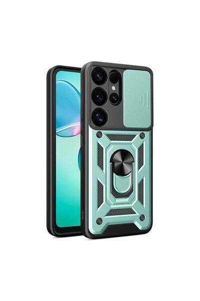 HANPORIUM غطاء حماية متوافق مع هاتف سامسونج جالاكسي S26 ألترا مع حلقة وحامل م...