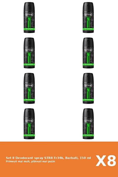 str8 Set 8 Deodorant spray Fr34k, Men, 150 ml