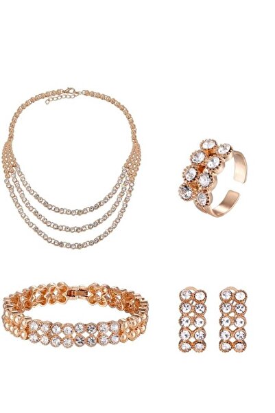 QiaoKai طقم مجوهرات نسائي مكون من 4 قطع