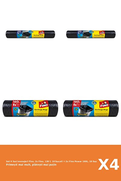 Fino Set 4 Saci menajeri Fino, 2x Fino, 120 l, 10 bucati + 2x Power 160L, 10 buc