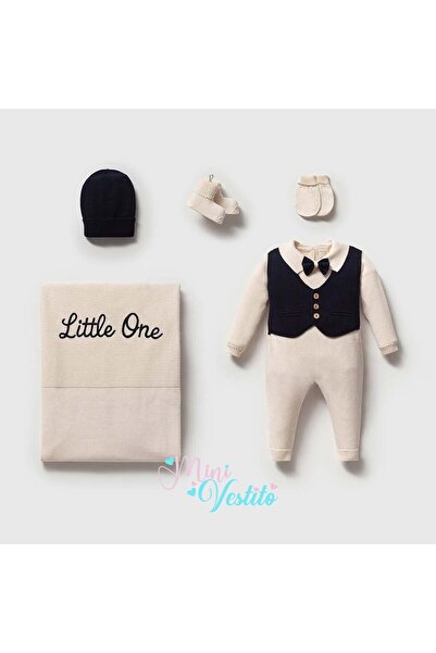 MiniVestito مجموعة ملابس تريكو مطرزة من القطن العضوي بنسبة 100% من ليتل ون، م...