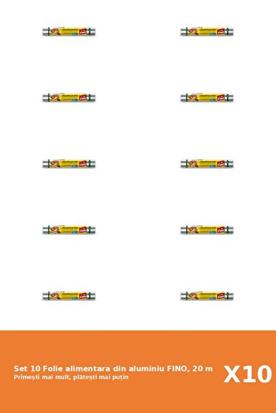 Fino Set 10 Folie alimentara din aluminiu FINO, 20 m