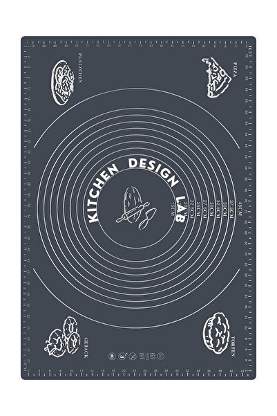 Atlas Mutfak Gray Silicone Measured Multi-Purpose Dough Rolling Mat 45 Cm X 6...