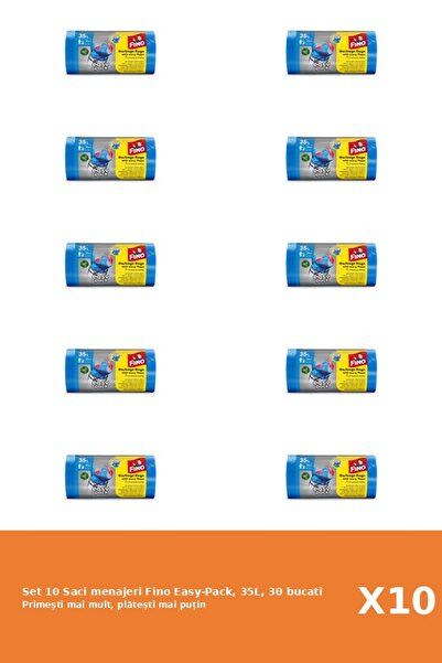 Fino Set 10 Saci menajeri Easy-Pack, 35L, 30 bucati