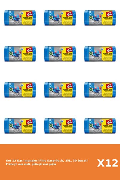 Fino Set 12 Saci menajeri Easy-Pack, 35L, 30 bucati