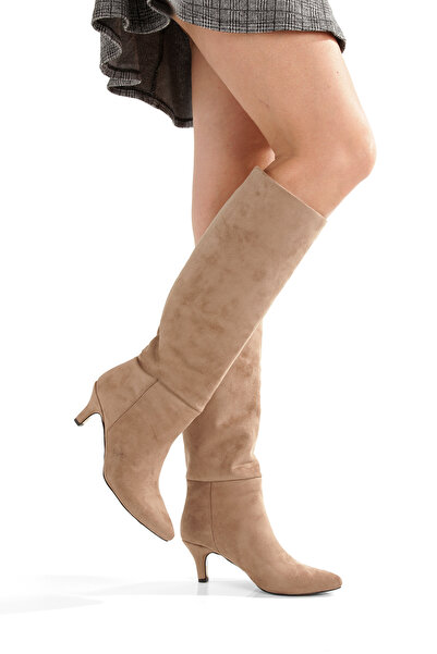 LUVETTO Γυναικείες μπότες με μυτερή μύτη Vizyon Σουέτ 5 εκ. με λεπτό τακούνι ...