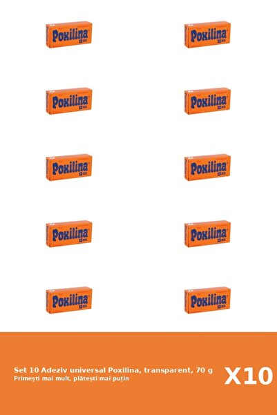 Poxilina Set of 10 Poxilina universal glue, transparent, 70 g