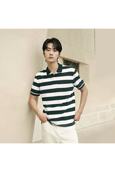 Giordano Men’s Slim Fit Striped Cotton Pique Polo Shirt | Korea Collection