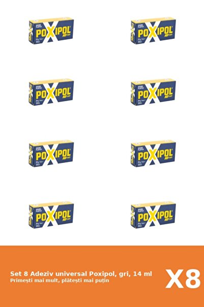 Poxipol Set of 8 Poxipol universal adhesive, gray, 14 ml