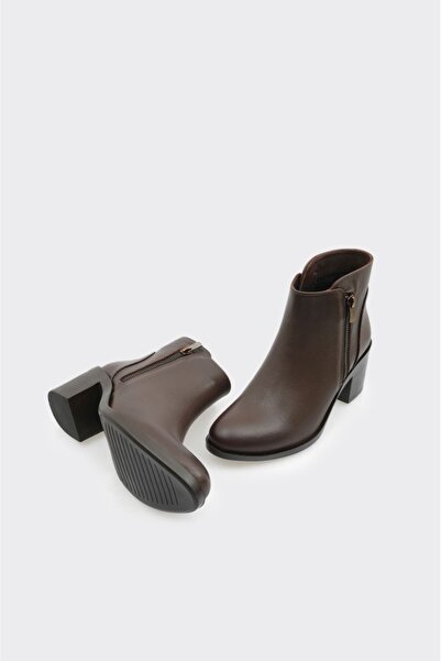 derinet Hakiki Deri Topuklu Kadın Bot