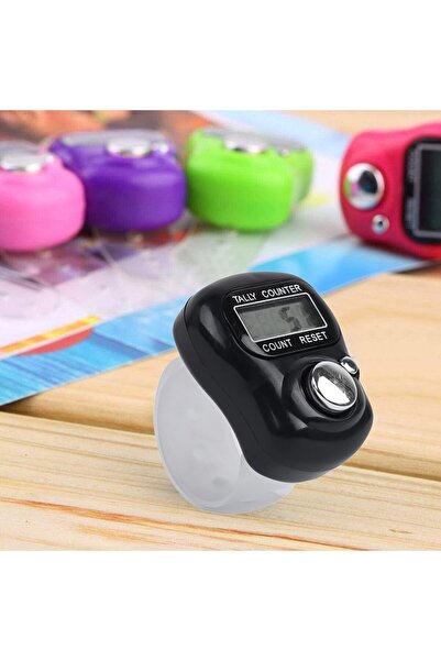 FEND شاشة عرض رقمية إلكترونية LCD قابلة لإعادة الضبط مكونة من 5 أرقام، عداد تسبيح للإصبع واليد