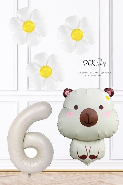 PEKSHOP Σετ μπαλονιών γενεθλίων με θέμα την καπιμπάρα και μπαλόνια μαργαρίτας...