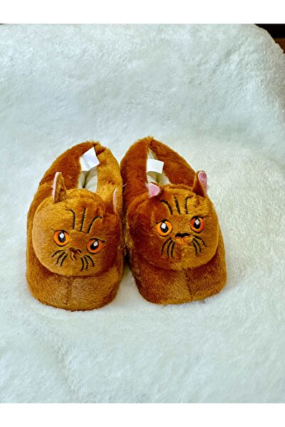 Bayramoğlu Kedi Figürlü Sessiz Taban Pofuduk Ev Terliği