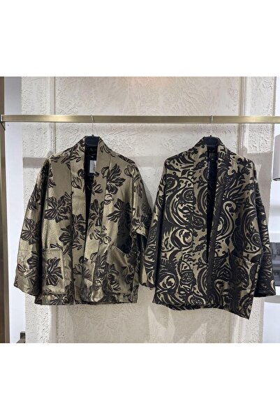 MODAGK Gold Detailed Design Imported Jacket Kaftan-The Model on the Left Is Available
