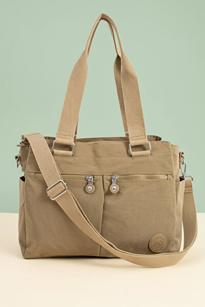 Lifonbag Geantă mare pentru femei, cu 6 compartimente, cu curea de umăr încru...