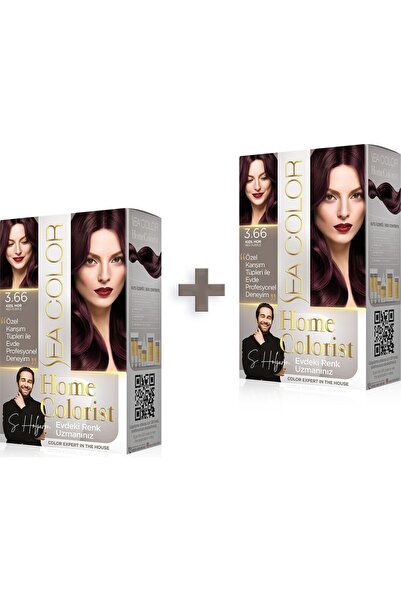 Sea Color 2'li Home Colorist Set Saç Boyas 3.66 Kızıl Mor