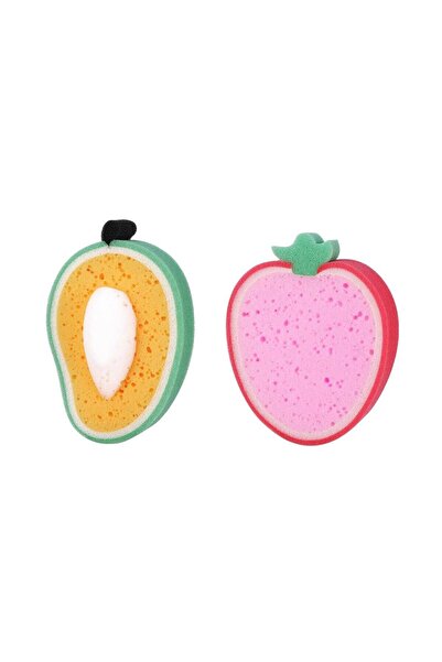 Atlas Mutfak قطعتان من إسفنجة الاستحمام اللطيفة على شكل فاكهة، على شكل فراولة...