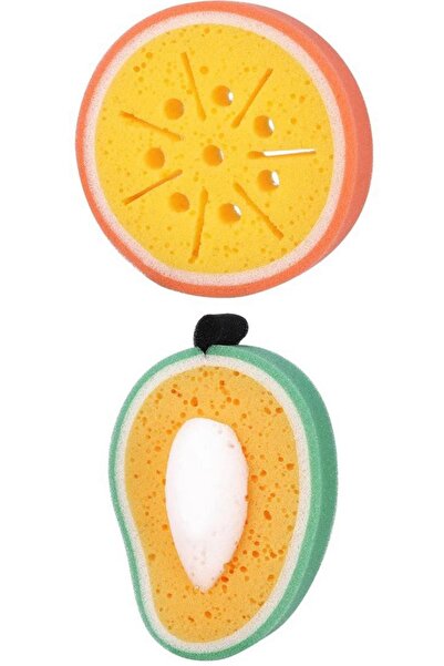 Atlas Mutfak قطعتان من إسفنجة الاستحمام اللطيفة على شكل فاكهة، إسفنجة جسم الط...