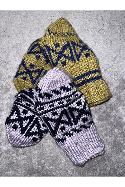 MESKSTORE El Örgü Sıcak&Yumuşak Tutan Kışlık Çorap 38-39