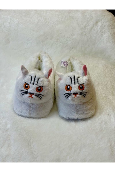 Bayramoğlu Kedi Figürlü Sessiz Taban Pofuduk Ev Terliği