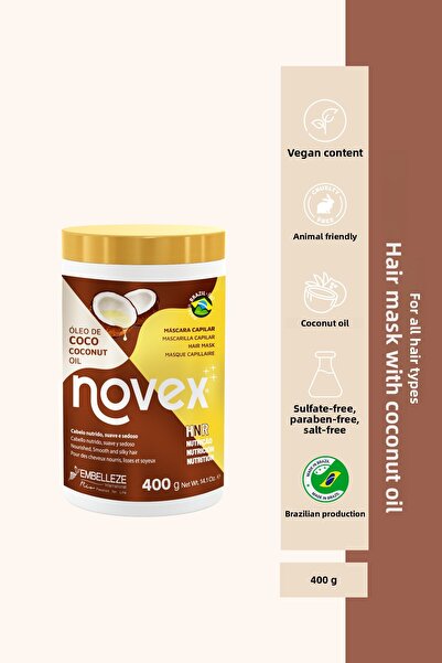 NOVEX زيت جوز الهند - قناع للشعر يحتوي على زيت جوز الهند للشعر الجاف والتالف ...