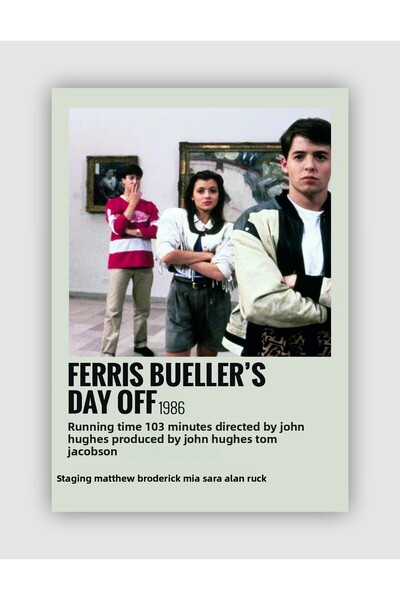 fırsatlar diyarı Poster de perete cu card de informații despre filmul Ferris Bueller’s Day Of Film