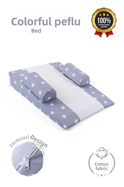 Umaybebek Baby Reflux Bed, Zippered, Washable Cover, Mattress, Cotton Fabric