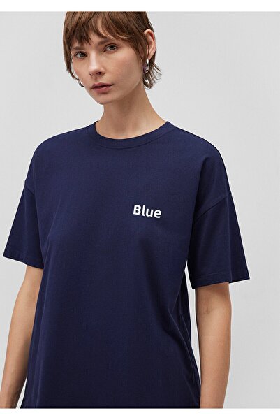 Mavi Tricou albastru bleumarin cu sigla imprimata, cu croiala larga 1611309-7...