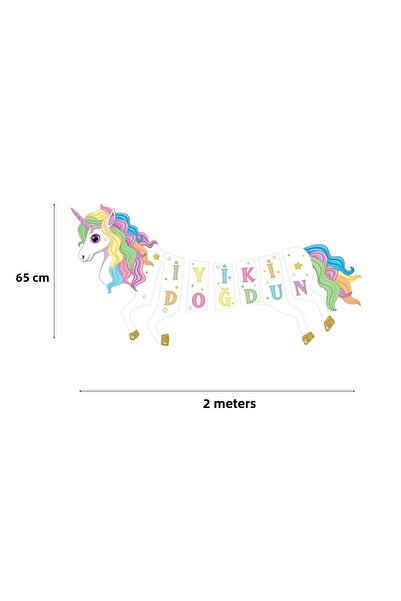 Big Party 9 Pieces Unicorn Paper Banner