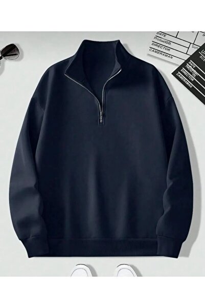 DAXİS Sportwear Company Hanorac oversize unisex cu guler ridicat și fermoar