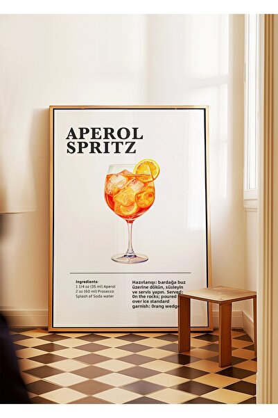 ARTHOUSECOLLECTIVE Aperol Spritz - Poster Cocktail - Poster fără încadrare în dimensiuni de pictură pentru decorarea peretelui