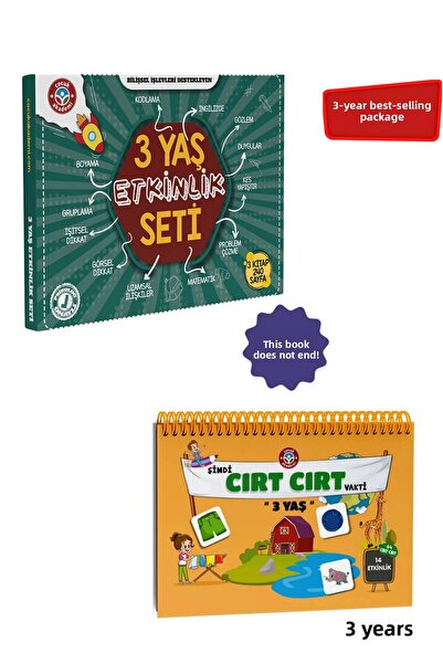 Çocuk Akademi 3 Year Old Activity Set and 3 Year Old Velcro Time Double Pack
