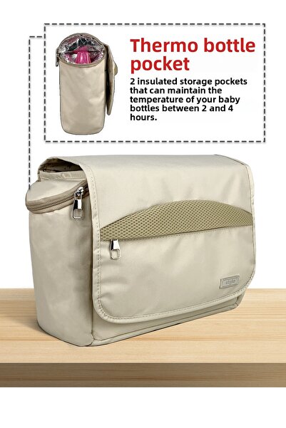 Stylo Stroller Bag Baby Stroller and Shoulder Bag X Pro with Thermos Section - Beige