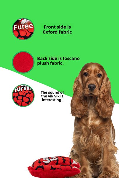 Havhav Red Plush Pullover Voice Dog Toy Vik Vik Sounding Dog Playmate