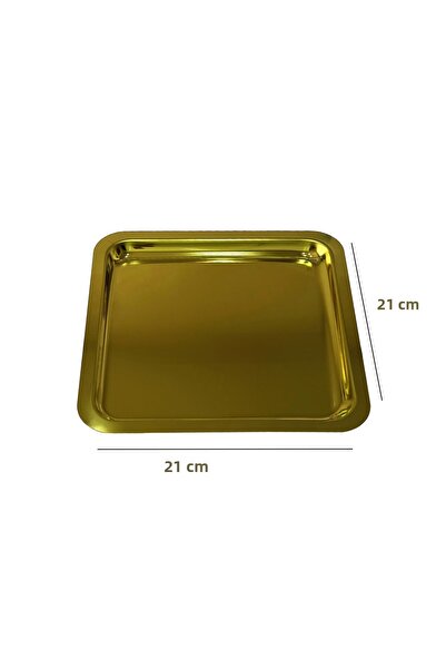 EVSTYLE Set of 6 Pillowsless Gold Colored Square Trays