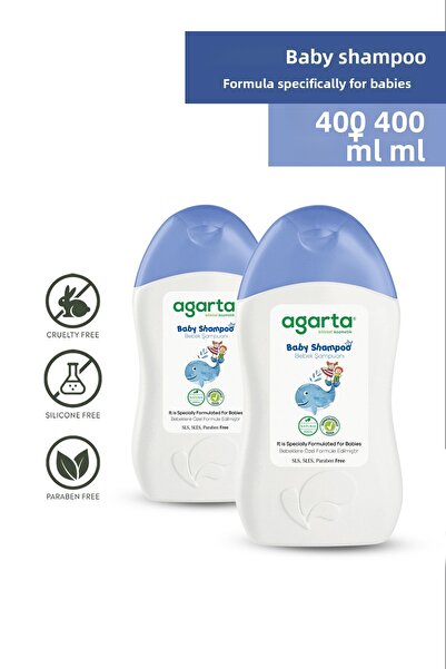 Agarta قطعتان من الشامبو الطبيعي للعناية الخاصة للأطفال والرضع 400 مل