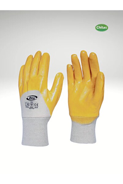 ÇİTAŞ Aky Standard Nitrile Size 10 XL 2121 Yellow Gloves Construction Work Gl...