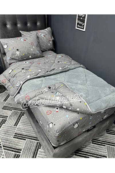 tekstildiyarı Welsoft Puffy Single Sleeping Set - Rubberized Smoked Space
