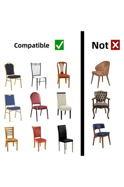 uzhanem 6 Pieces Lycra Powder Pink Square Patterned Chair Cover - Washable Cover